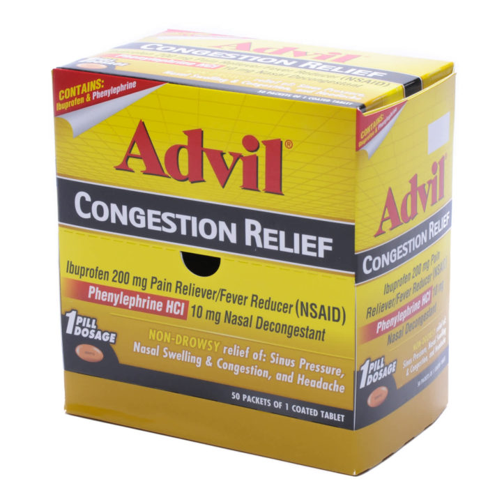 Advil Congestion Relief Tablets 50 Packets of 1 Tablet