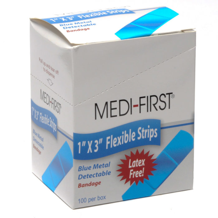Medique Blue Metal Detectable Woven Bandages 1x3 100/box