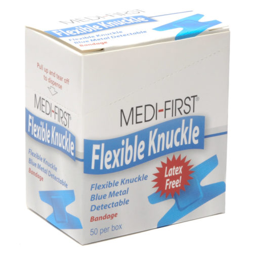 Medique Blue Metal Detectable Woven Knuckle Bandages 50/box