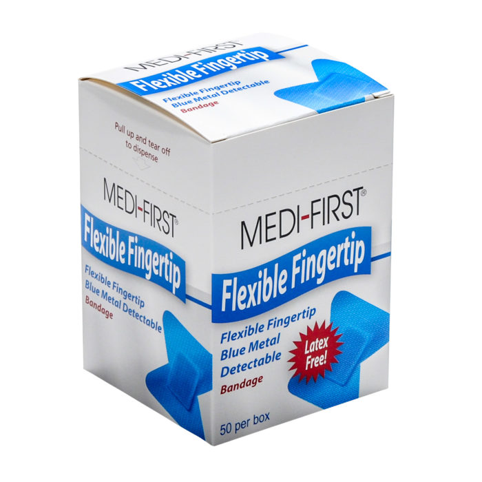 Medique Blue Metal Detectable Woven Fingertip Bandages 50/box