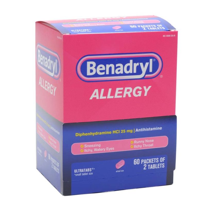 Benadryl Allergy Tablets (60 Pkt/2) – Superior Plus First Aid Supplies ...