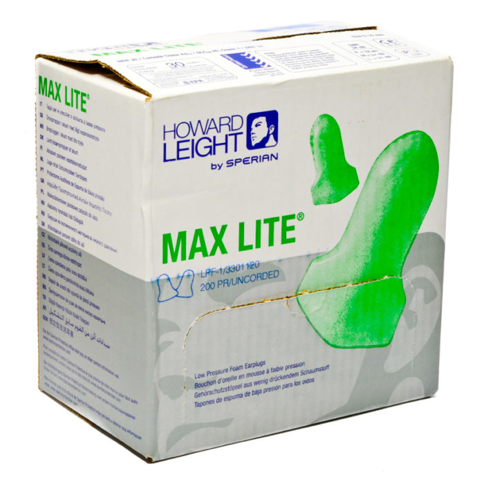 Max Lite Disposable Earplugs No Cord 200 Pair/box