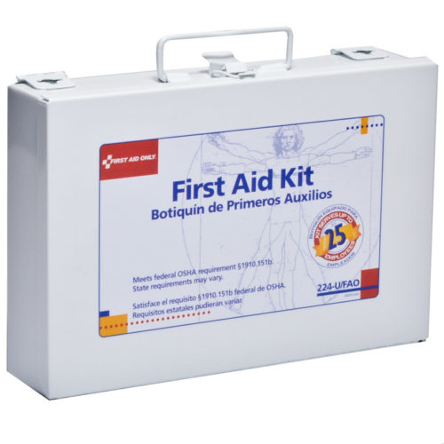 FAO #224-u Shop Office First Aid Kit 25 Person Metal Kit
