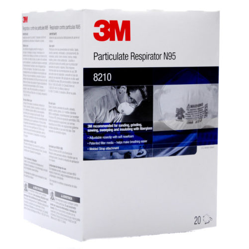 3m #8210 N95 Disposable Dust Mist Respirator 20/box