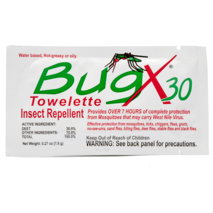 Bug X 30 Insect Repellent Wipes Each